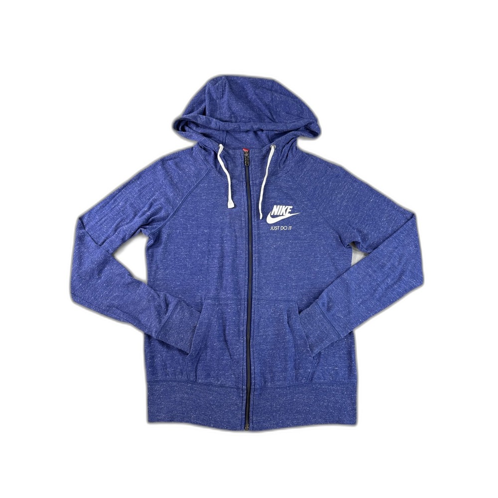 Nike 455 Full Zip Hoodie S Blue Lightweight Regular Fit Long Sleeve